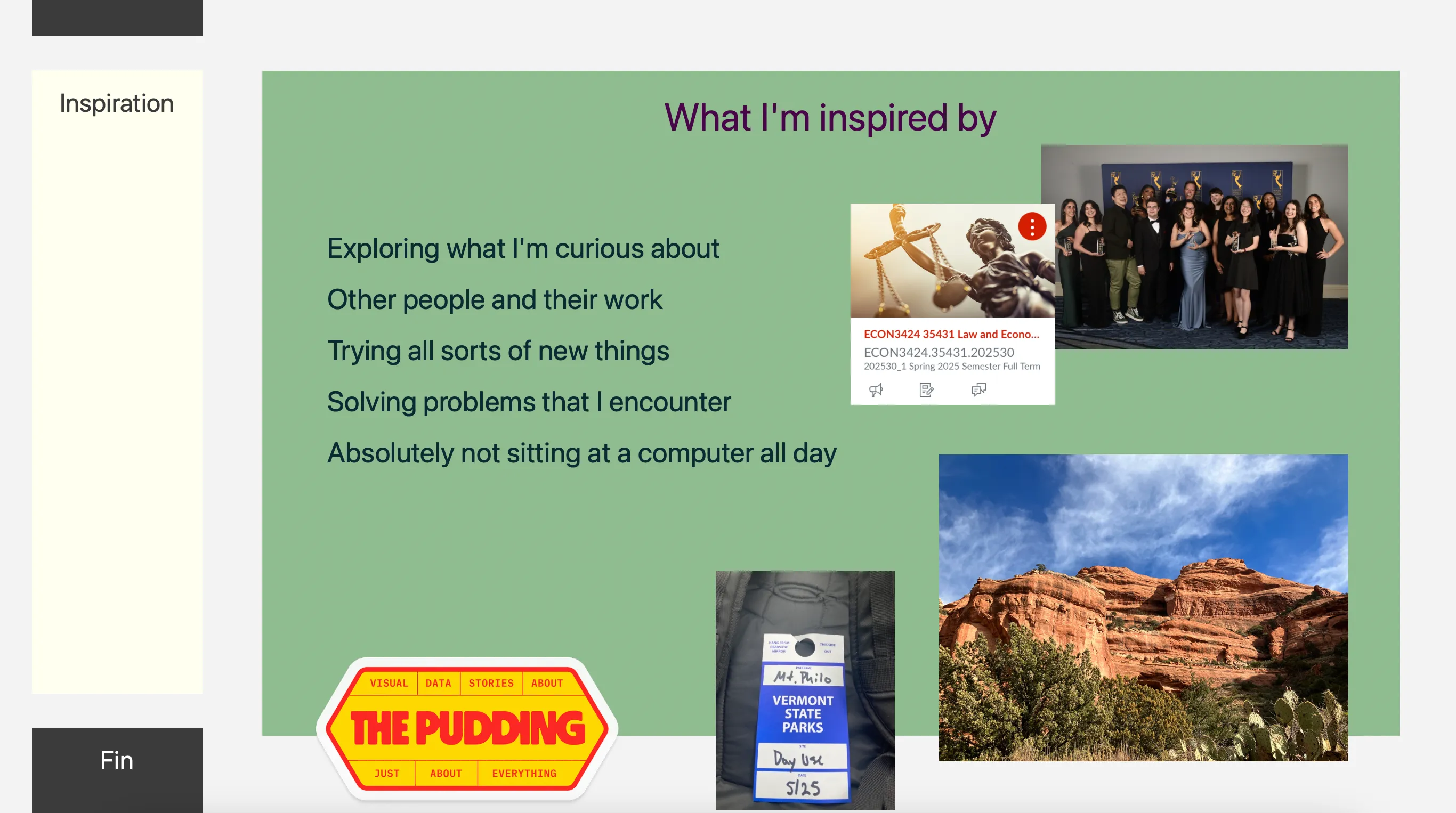 Inspiration, from my presentation